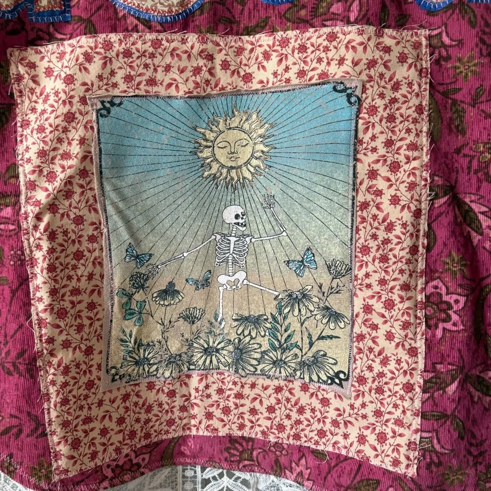 Grateful Dead Inspired Upcycled Button-down with Crochet Hem - Picture 11 of 11